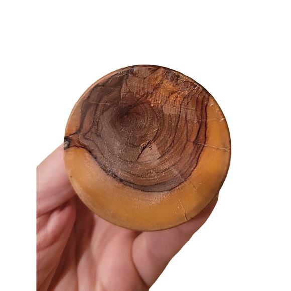 Gorgeous 6” Vintage Carved Hand Made Turned Burl Wood Bud Vase - Picture 6 of 12